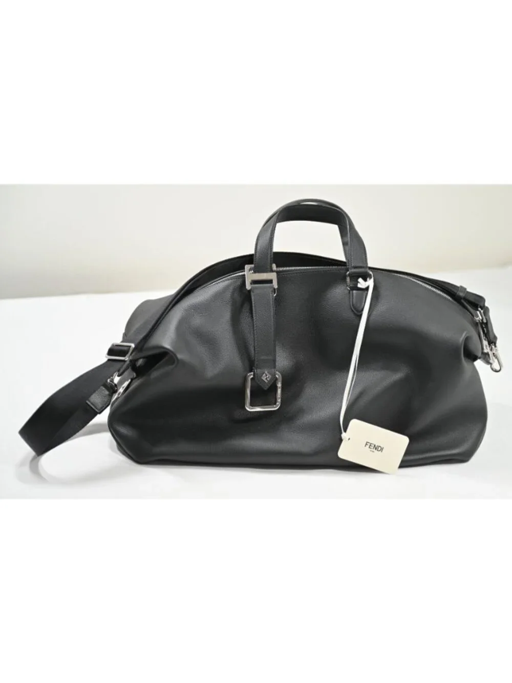 Fendi Lui 45 Duffle Bag in Black Calf Leather With Palladium Hardware